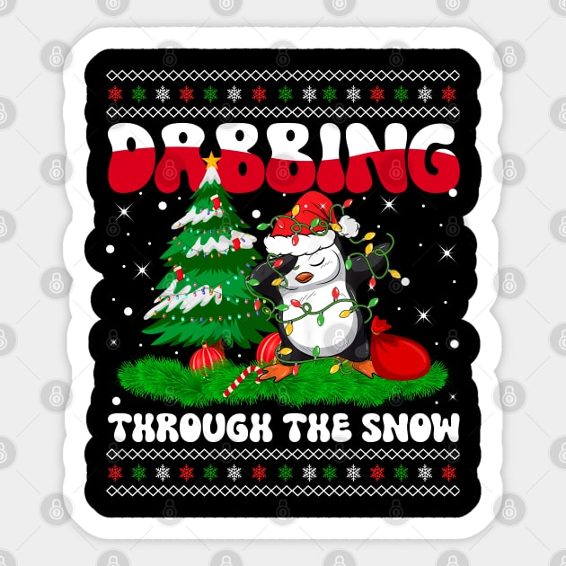 Dabbing Through The Snow Dabbing Penguin Dab Dance Christmas Lights Sticker by wonderws